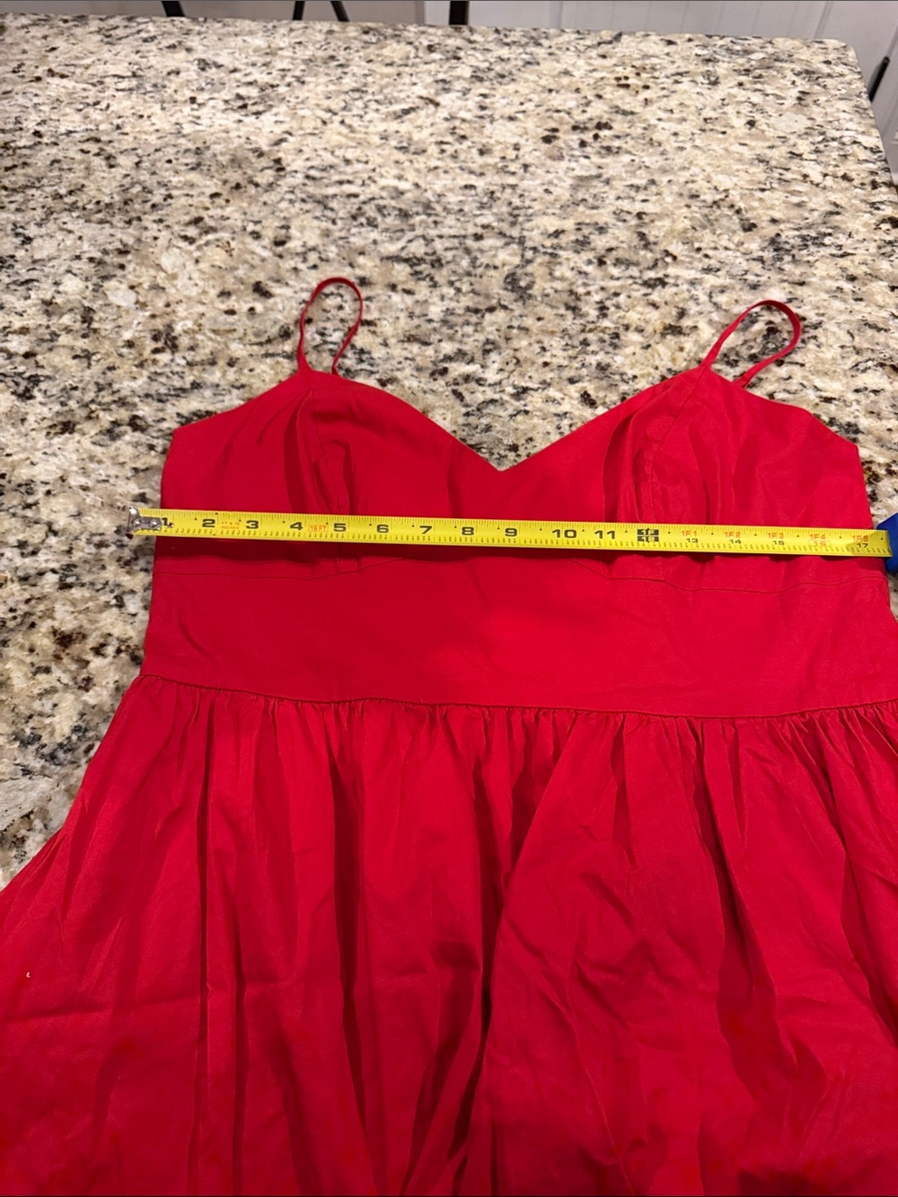 Red Spaghetti-Strap Bubble Mini Dress - Picture 8 of 11